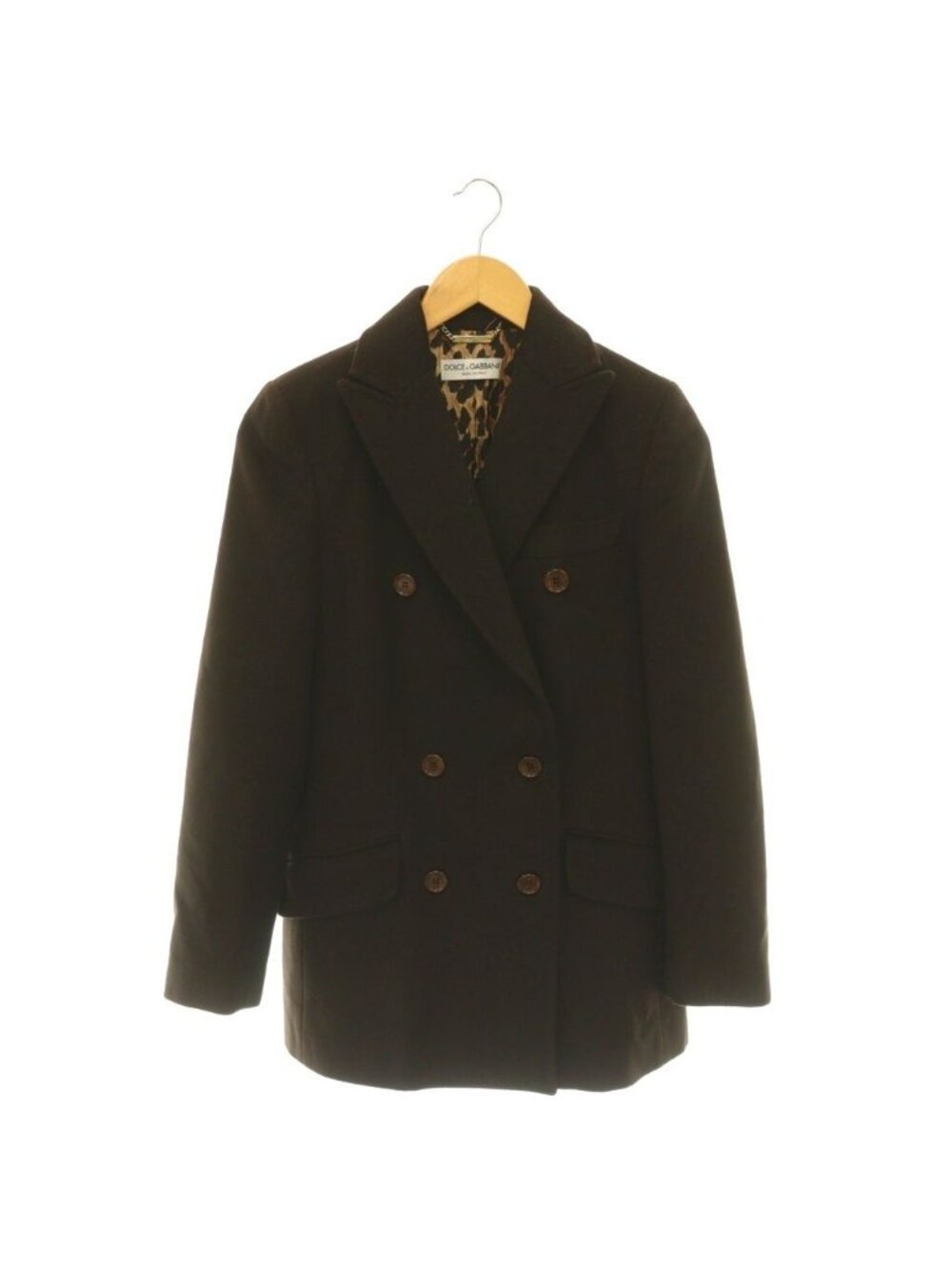 Dolce & Gabbana Tailored Jacket Double Fully Lined Cashmere Mix Brown 38